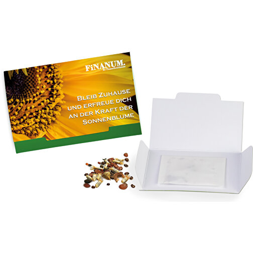 Flower-Card Mit Samen - Standardmotiv - Sommerblumenmischung , individuell, Saatgut, Papier, 5,50cm x 8,00cm (Länge x Breite), Bild 2