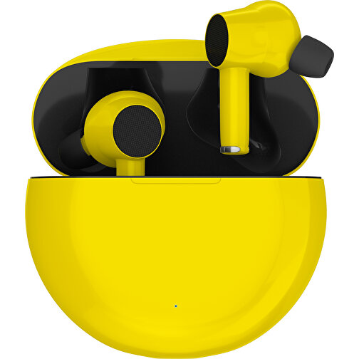 True-Wireless In-Ear Kopfhörer Truly , gelb / schwarz, Kunststoff, 6,00cm x 3,00cm x 6,00cm (Länge x Höhe x Breite), Bild 1