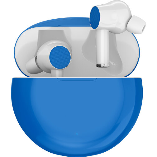 True-Wireless In-Ear Kopfhörer Truly , kobaltblau / weiß, Kunststoff, 6,00cm x 3,00cm x 6,00cm (Länge x Höhe x Breite), Bild 1