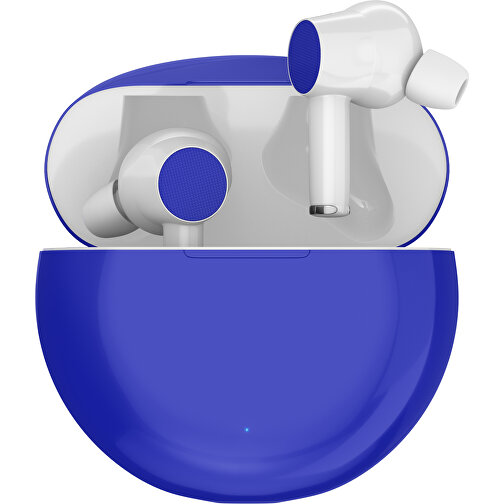True-Wireless In-Ear Kopfhörer Truly , blau / weiß, Kunststoff, 6,00cm x 3,00cm x 6,00cm (Länge x Höhe x Breite), Bild 1