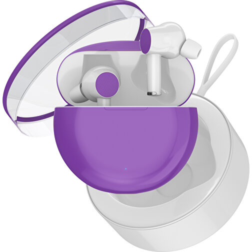 True-Wireless In-Ear Kopfhörer Truly , lavendellila / weiß, Kunststoff, 6,00cm x 3,00cm x 6,00cm (Länge x Höhe x Breite), Bild 2