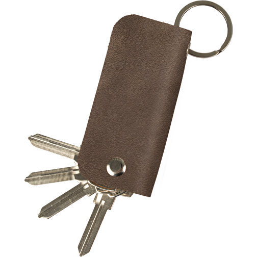 Schlüsseletui , dunkelbraun, Vintage Rindleder, 8,50cm x 4,00cm (Länge x Breite), Bild 1