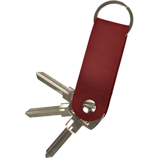 Schlüsselanhänger , rot, Anilin-Rindleder Toscana, 8,00cm x 2,50cm (Länge x Breite), Bild 1
