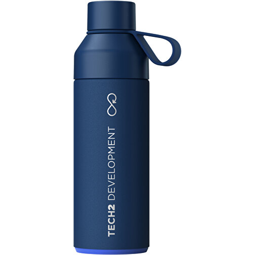 Ocean Bottle 500 Ml Vakuumisolierte Flasche , ozeanblau, 70% Recycled stainless steel, 10% PET Kunststoff, 10% Recycelter PET Kunststoff, 10% Silikon Kunststoff, 21,70cm (Höhe), Bild 2
