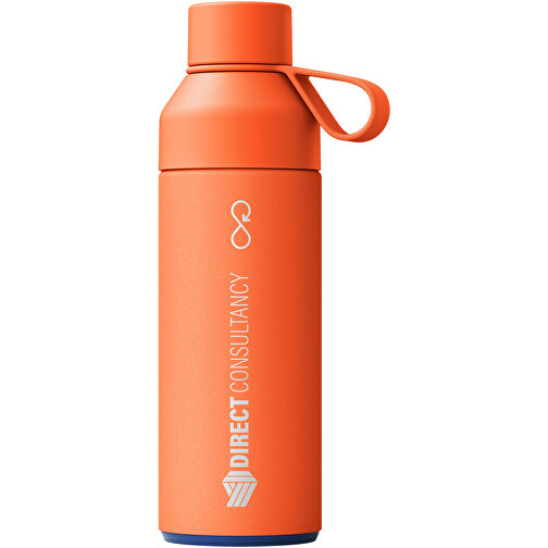 Ocean Bottle 500 Ml Vakuumisolierte Flasche , sun orange, 70% Recycled stainless steel, 10% PET Kunststoff, 10% Recycelter PET Kunststoff, 10% Silikon Kunststoff, 21,70cm (Höhe), Bild 2