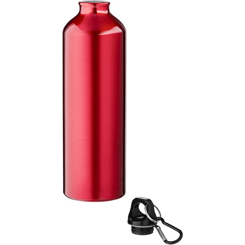 Oregon 770 Ml RCS-zertifizierte Trinkflasche Aus Recyceltem Aluminium Mit Karabinerhaken , rot, Recycled Aluminium, 25,00cm (Höhe), Bild 3