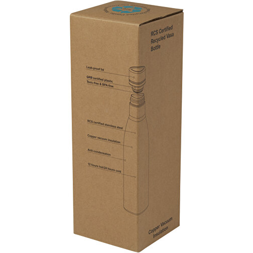 Vasa 500 ml RCS-sertifisert resirkulert vakuumisolert flaske av rustfritt stål og kobber, Bilde 3