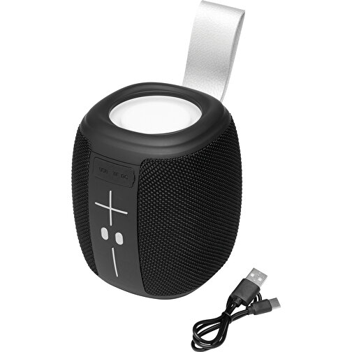 Wireless-Lautsprecher RESISTANT , schwarz, Kunststoff / Polyester, 11,00cm x 13,00cm x 11,00cm (Länge x Höhe x Breite), Bild 1