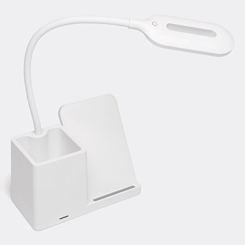 Schreibtisch-Lampe Mit Ladestation LIGHT & CHARGE , weiß, Kunststoff / Silikon, 7,50cm x 28,00cm x 15,00cm (Länge x Höhe x Breite), Bild 11