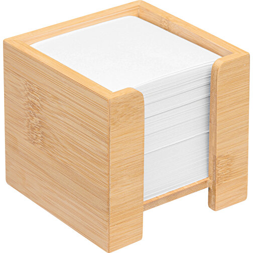 Zettelbox NEVER FORGET BAMBOO , braun, Bambus / Papier, 10,40cm x 10,60cm x 10,40cm (Länge x Höhe x Breite), Bild 1