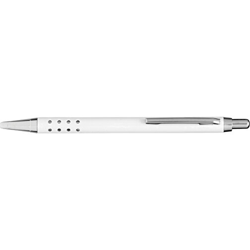 Aluminium-Kugelschreiber BUKAREST , weiss, Aluminium / Stahl, 13,50cm (Länge), Bild 3