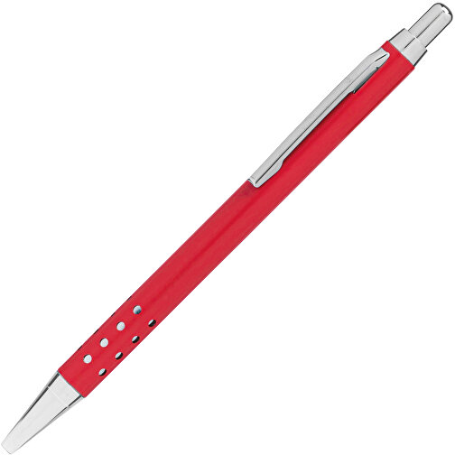 Messing-Kugelschreiber BUDAPEST , rot matt, Messing / Stahl, 13,50cm (Länge), Bild 2