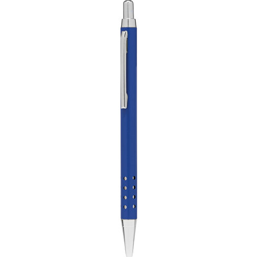 Messing-Kugelschreiber BUDAPEST , blau matt, Messing / Stahl, 13,50cm (Länge), Bild 1