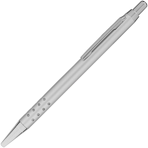 Messing-Kugelschreiber BUDAPEST , silber matt, Messing / Stahl, 13,50cm (Länge), Bild 2
