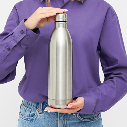 Vakuum-Flasche JUMBO TASTE , silber, Edelstahl / Kunststoff / Silikon, 33,00cm (Länge), Bild 2