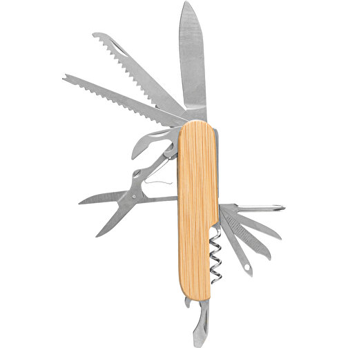Taschenmesser BAMBOO HELPER , braun, Bambus / Edelstahl, 17,00cm x 0,90cm x 3,00cm (Länge x Höhe x Breite), Bild 2