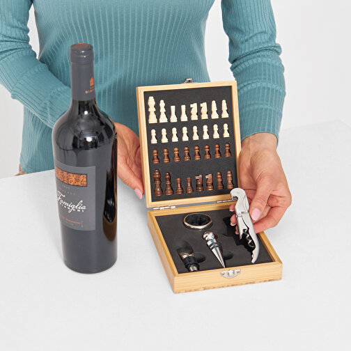 Set de vino BAMBOO CHESS con juego de ajedrez, Imagen 5