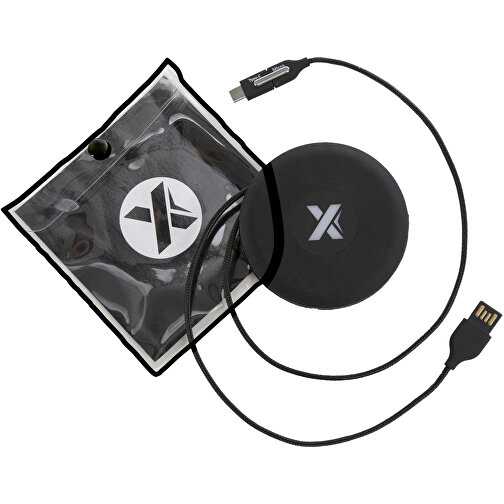 SCX.design C18 Travel Ladekabel Mit Leuchtlogo , schwarz, ABS Kunststoff, Recycelter PET Kunststoff, , Bild 3