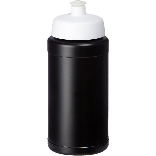 Baseline Plus Renew 500 Ml Sportflasche , schwarz, weiß, Zuckerrohr Biokunststoff, 90% PP Kunststoff, 10% TPE Kunststoff, 18,30cm (Höhe), Bild 1