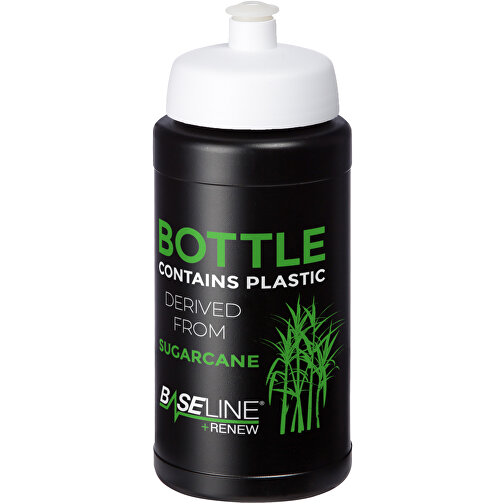 Baseline Plus Renew 500 Ml Sportflasche , schwarz, weiß, Zuckerrohr Biokunststoff, 90% PP Kunststoff, 10% TPE Kunststoff, 18,30cm (Höhe), Bild 2