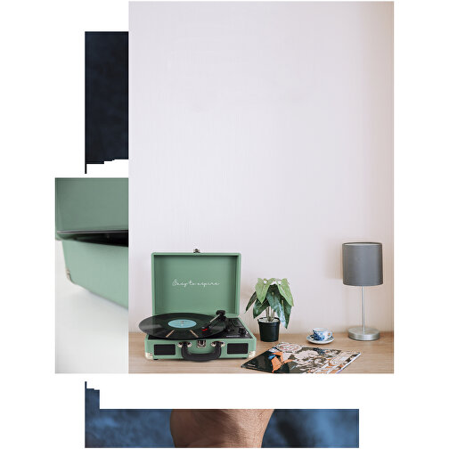 Prixton VC400 Vinyl-Plattenspieler , mintgrün, PVC, ABS Kunststoff, MDF, 39,50cm x 15,00cm x 30,60cm (Länge x Höhe x Breite), Bild 6