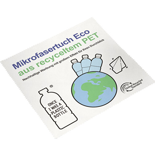 Paño de limpieza de lentes ECO - paño de microfibra de PET reciclado (rPET) 20 x 20 cm, con bolsa , Imagen 3