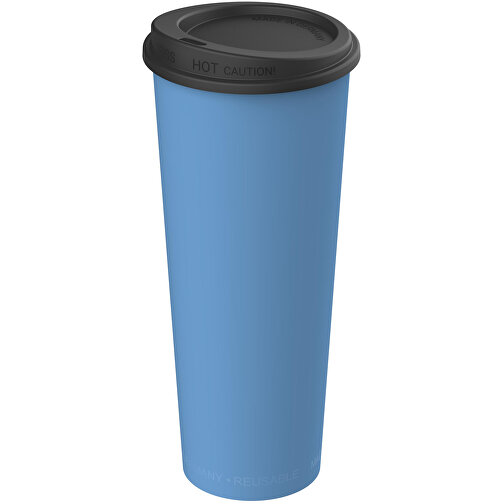 Kaffeebecher 'ToGo', 0,5 L , behagliches blau/schwarz, Kunststoff, 19,20cm (Höhe), Bild 1