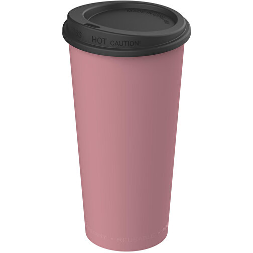 Kaffeebecher 'ToGo', 0,4 L , raffiniertes rot/schwarz, Kunststoff, 14,70cm (Höhe), Bild 1