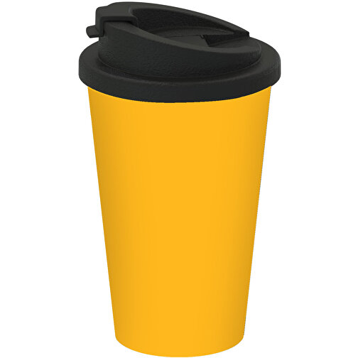 Kaffeebecher 'Premium Deluxe' , standard-gelb/schwarz, Kunststoff, 16,50cm (Höhe), Bild 1