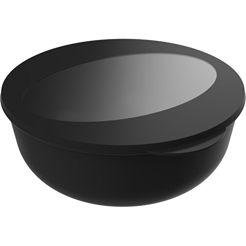 Food-Bowl 'ToGo', 2,2 L , schlichtes schwarz/transparent, Kunststoff, 9,20cm (Höhe), Bild 1