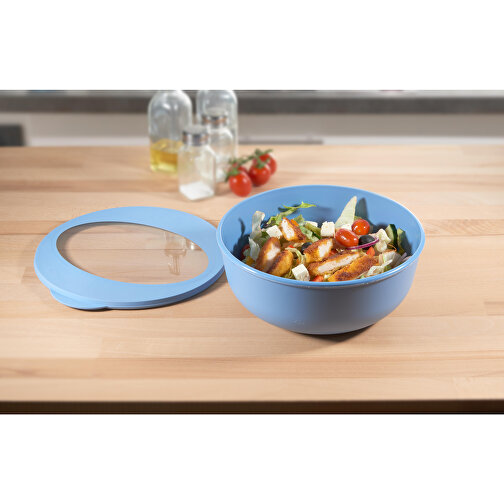 Food-Bowl 'ToGo', 2,2 L , schlichtes schwarz/transparent, Kunststoff, 9,20cm (Höhe), Bild 3