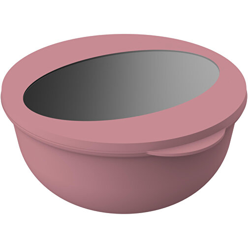 Food-Bowl 'ToGo', 1,0 L , raffiniertes rot/transparent, Kunststoff, 8,20cm (Höhe), Bild 1