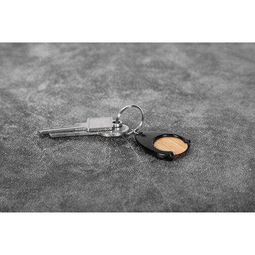 Chip-Schlüsselanhänger 'Basic' , schwarz, Kunststoff, 4,30cm x 0,50cm x 3,20cm (Länge x Höhe x Breite), Bild 3