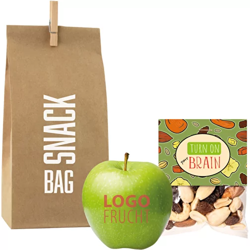 Woreczek na przekaski LogoFruit Power - zielony - malinowy, Obraz 1