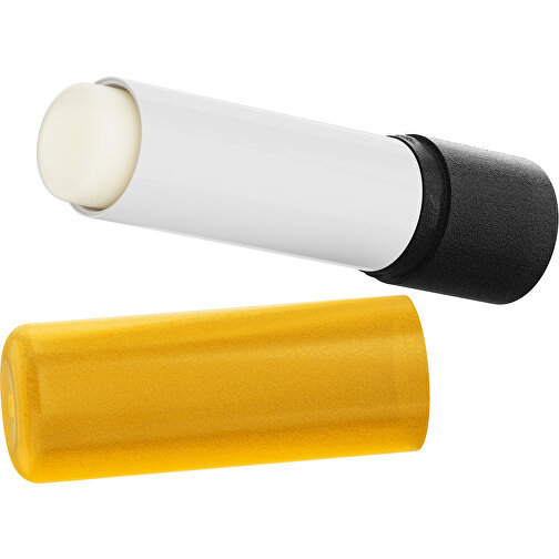 Lippenpflegestift 'Lipcare Original' Mit Gefrosteter Oberfläche , gelb-orange / schwarz, Kunststoff, 6,90cm (Höhe), Bild 1