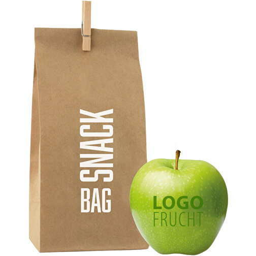 LogoFrucht Apple-Bag - Grün - Kiwi , grau, Papier, 8,00cm x 23,00cm x 11,00cm (Länge x Höhe x Breite), Bild 1