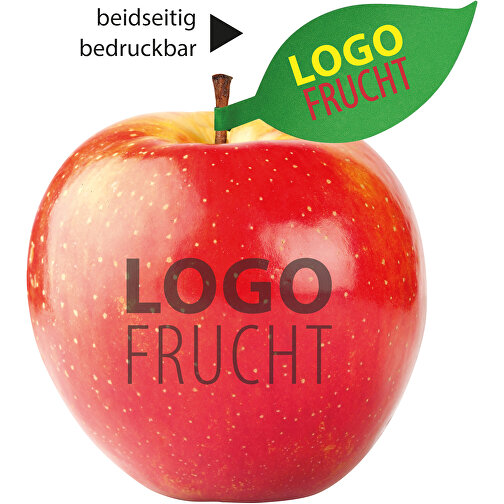 LogoFrucht Apfel Rot - Blackberry + Apfelblatt , schwarz, 7,50cm (Höhe), Bild 1