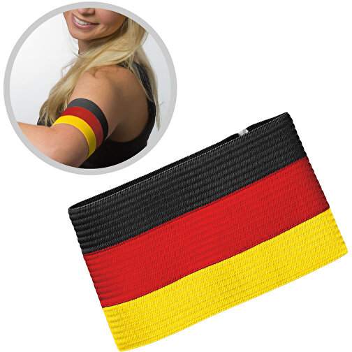 Spielführerbinde 'Nations - Deutschland' , Deutschland-Farben, Textil, 13,00cm x 0,40cm x 9,00cm (Länge x Höhe x Breite), Bild 1