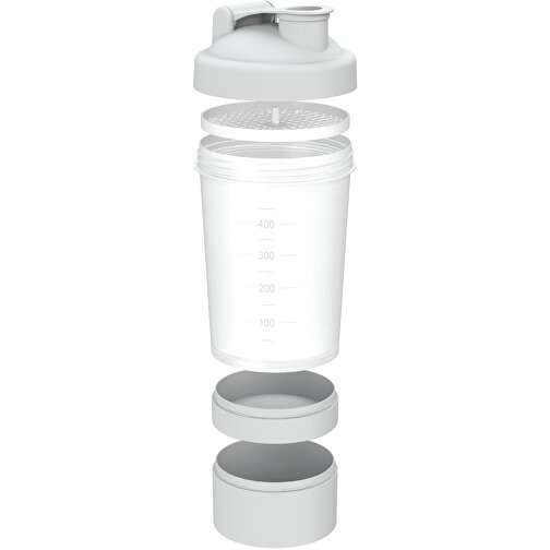 Shaker 'Protein', Pro 2, 0,40 L , transparent/teal, Kunststoff, 22,80cm (Höhe), Bild 2