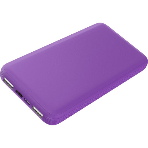 Duale Powerbank CustomColor Ink. Wireless Charger , lavendellila, ABS-Kunststoff, Polycarbonat (PC), 15,30cm x 1,20cm x 7,60cm (Länge x Höhe x Breite), Bild 1