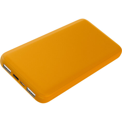 Duale Powerbank CustomColor Ink. Wireless Charger , kürbisorange, ABS-Kunststoff, Polycarbonat (PC), 15,30cm x 1,20cm x 7,60cm (Länge x Höhe x Breite), Bild 1