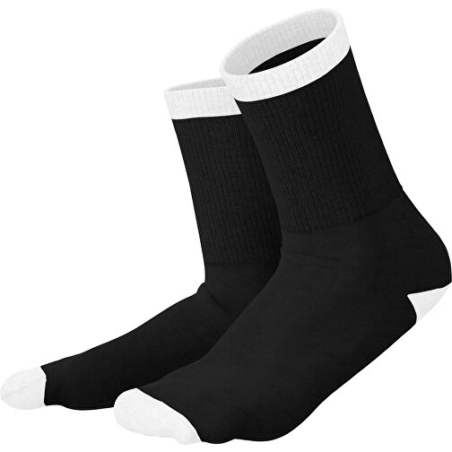 Boris - Die Premium Tennis Socke , schwarz / weiß, 85% Natur Baumwolle, 12% regeniertes umwelftreundliches Polyamid, 3% Elastan, 36,00cm x 0,40cm x 8,00cm (Länge x Höhe x Breite), Bild 1