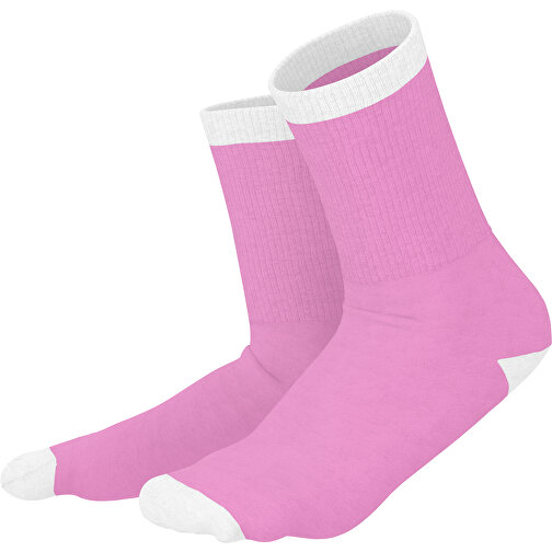 Boris - Die Premium Tennis Socke , rosa / weiss, 85% Natur Baumwolle, 12% regeniertes umwelftreundliches Polyamid, 3% Elastan, 36,00cm x 0,40cm x 8,00cm (Länge x Höhe x Breite), Bild 1