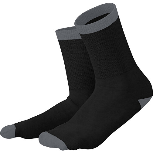 Boris - Die Premium Tennis Socke , schwarz / dunkelgrau, 85% Natur Baumwolle, 12% regeniertes umwelftreundliches Polyamid, 3% Elastan, 36,00cm x 0,40cm x 8,00cm (Länge x Höhe x Breite), Bild 1