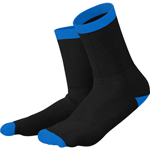 Boris - Die Premium Tennis Socke , schwarz / kobaltblau, 85% Natur Baumwolle, 12% regeniertes umwelftreundliches Polyamid, 3% Elastan, 36,00cm x 0,40cm x 8,00cm (Länge x Höhe x Breite), Bild 1