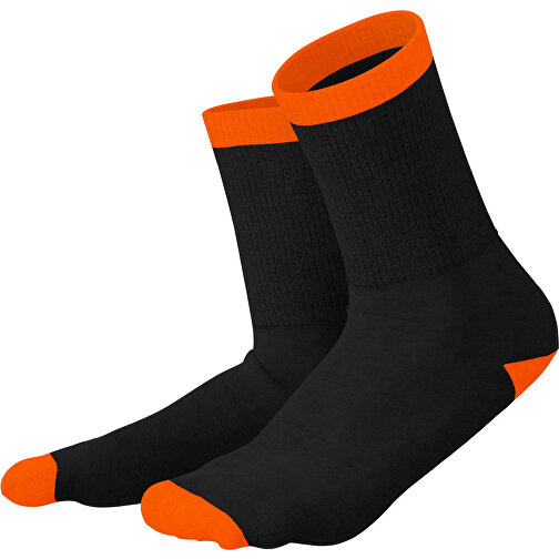 Boris - Die Premium Tennis Socke , schwarz / orange, 85% Natur Baumwolle, 12% regeniertes umwelftreundliches Polyamid, 3% Elastan, 36,00cm x 0,40cm x 8,00cm (Länge x Höhe x Breite), Bild 1