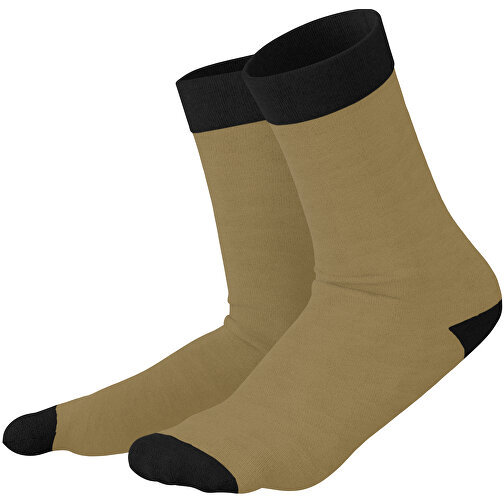 Adam - Die Premium Business Socke , gold / schwarz, 85% Natur Baumwolle, 12% regeniertes umwelftreundliches Polyamid, 3% Elastan, 36,00cm x 0,40cm x 8,00cm (Länge x Höhe x Breite), Bild 1