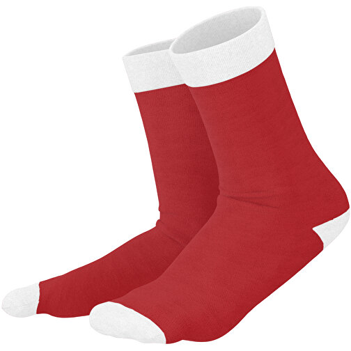 Adam - Die Premium Business Socke , weinrot / weiss, 85% Natur Baumwolle, 12% regeniertes umwelftreundliches Polyamid, 3% Elastan, 36,00cm x 0,40cm x 8,00cm (Länge x Höhe x Breite), Bild 1