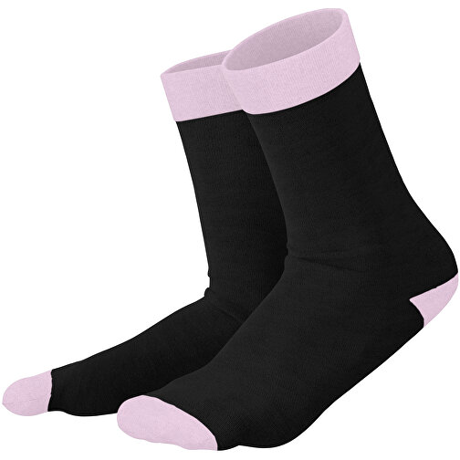 Adam - Die Premium Business Socke , schwarz / zartrosa, 85% Natur Baumwolle, 12% regeniertes umwelftreundliches Polyamid, 3% Elastan, 36,00cm x 0,40cm x 8,00cm (Länge x Höhe x Breite), Bild 1