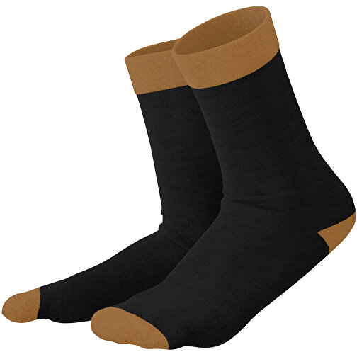 Adam - Die Premium Business Socke , schwarz / erdbraun, 85% Natur Baumwolle, 12% regeniertes umwelftreundliches Polyamid, 3% Elastan, 36,00cm x 0,40cm x 8,00cm (Länge x Höhe x Breite), Bild 1